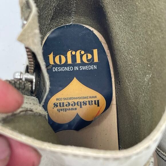 Toffel Swedish Hasbeens Zip It Emy Clog Boots in grey suede 37 - Picture 6 of 13